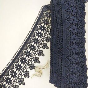 Кружево макраме  8,5см (20м) Цвет - Синий тёмный (19-Y10912-2)