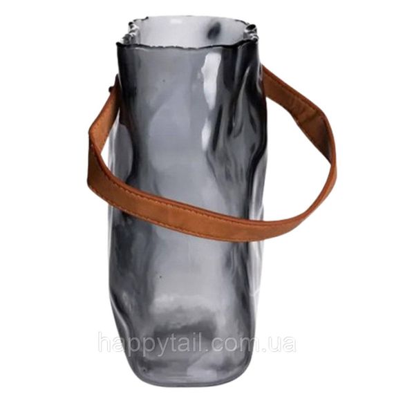Подарункова скляна ваза сумочка з ручкою 18×9×25 (см) декоративна Сірий HP-19-157-2 | Зображення 2