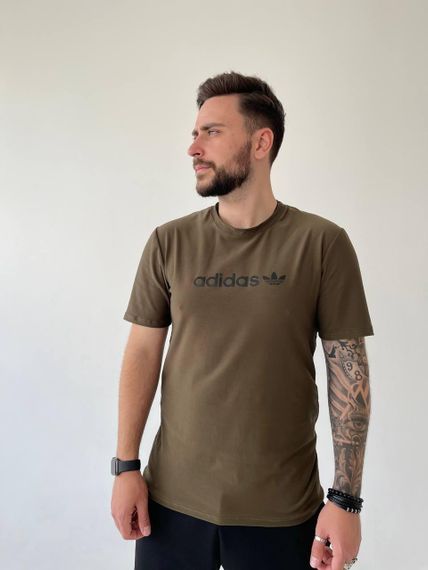 Футболка adidas хакі | Зображення 1