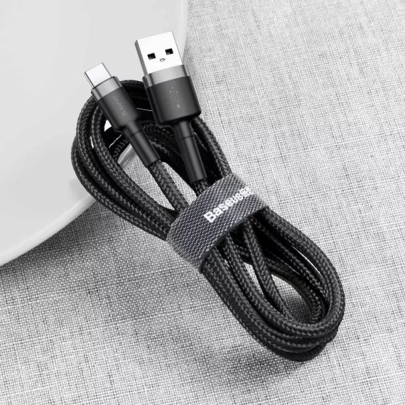 Кабель Baseus Cafule Cable USB to Type-C QC3.0 2A 3m Black | Зображення 1