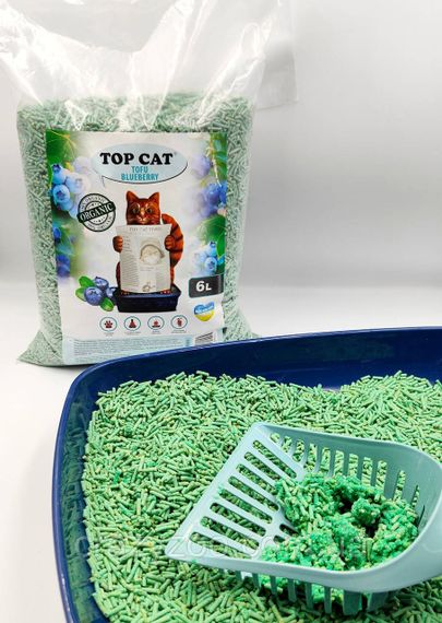 Наполнитель для кошачьего туалета Top Cat Tofu соевый тофу с ароматом черники 6 л TCT 80545 | Зображення 1