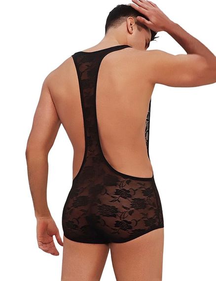 Мужской комбинезон-шорты Star Night кружевной, черный, XL sexstyle | Зображення 6