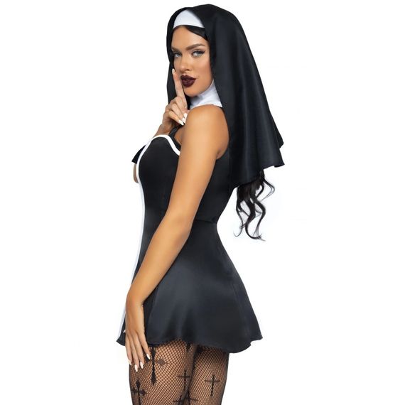 Костюм черниці Leg Avenue, L, Naughty Nun 2 предмети, чорний | Зображення 2
