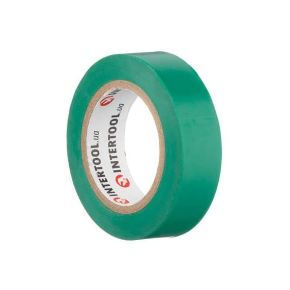 Стрічка ізоляційна 10 м, 17*0,15 мм, зелена INTERTOOL IT-0031 | Зображення 2