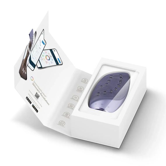 Очистительная щетка для лица GESKE Sonic Thermo Facial Brush&Face-Lifter 8в1 white, Фиолетовый | Зображення 8