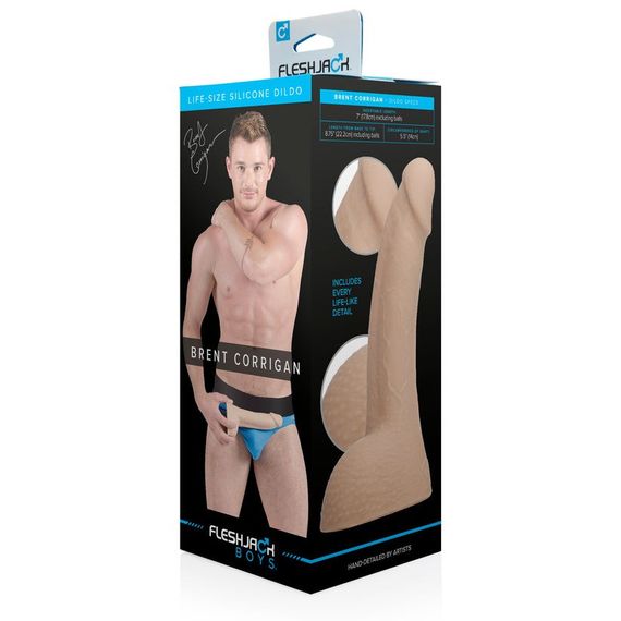 Фалоімітатор з мошонкою реалістичний Fleshjack Boys BRENT CORRIGAN, тілесний sexstyle | Зображення 6