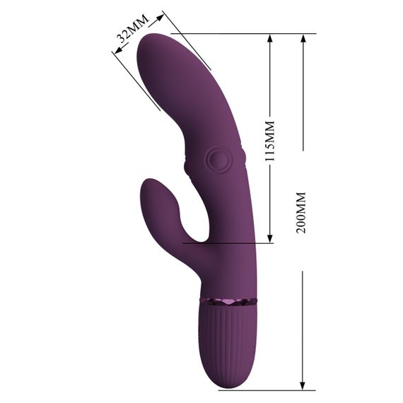 Вибратор-кролик PRETTY LOVE Zach Purple, силикон, фиолетовый, стимуляция, вибрация и пульсация Sex Aura | Зображення 5