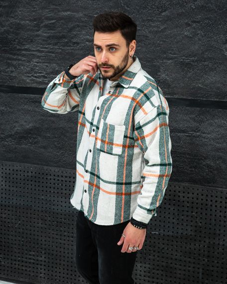 Рубашка байка Топ бело-зеленый S XL | Зображення 2