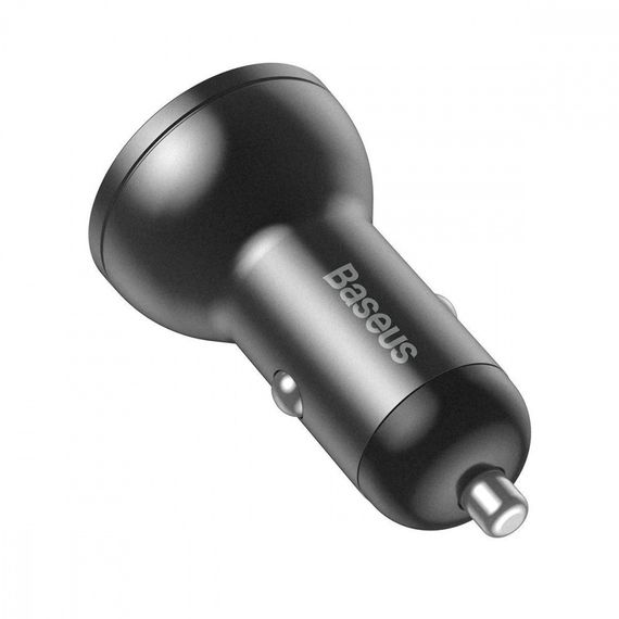 Автомобільна зарядка для телефону Baseus Digital Display Dual USB 4.8A Car Charger 24W, Темно-сірий | Зображення 9