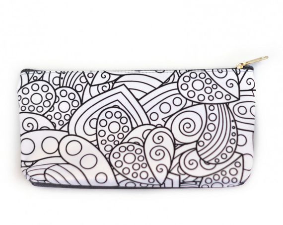 Пенал раскраска 4Profi "Love" серо-белый 23891