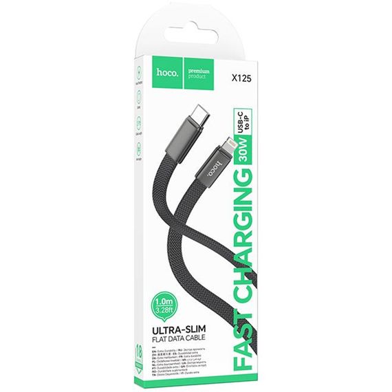 Дата кабель Hoco X125 Exceso Type-C to Lightning 30W (1m) Black | Зображення 1