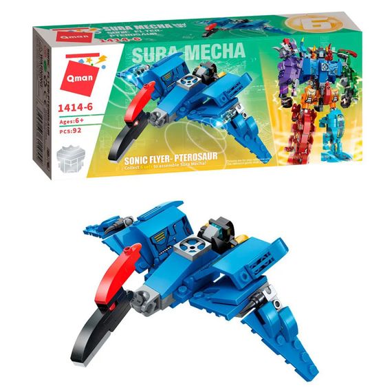 Дитячий Конструктор Qman 1414-1-6 трансформер (робот + динозавр) 93 дет  (Pterosaur)