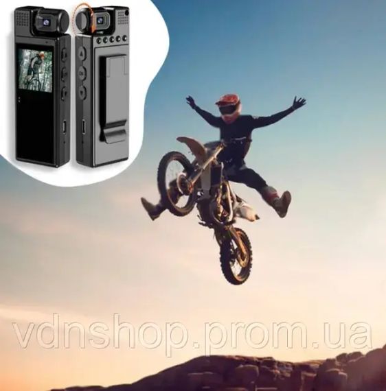 Видеокамера нагрудная Wi-Fi аккумуляторная боди камера с дисплеем 1.3 дюйма регистратор с фиксацией клипсой UKC L9 | Зображення 5