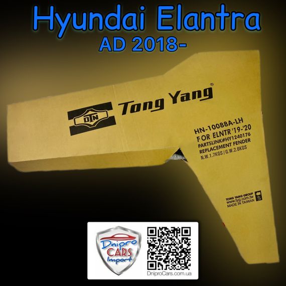 Hyundai Elantra з 2018 крило переднє ліве (Tong Yang), 66310F2500