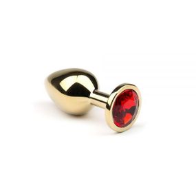Анальна пробка з каменем Gold Ruby, M sexstyle