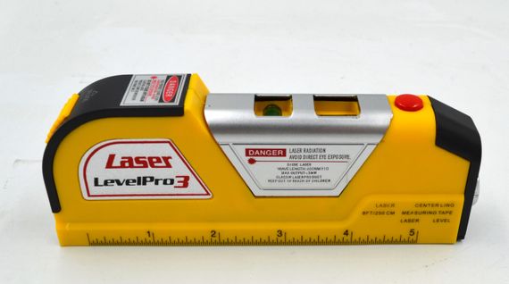 Уровень лазерный Laser Level PRO 3 бытовой 18см с рулеткой (LV-02) | Зображення 1