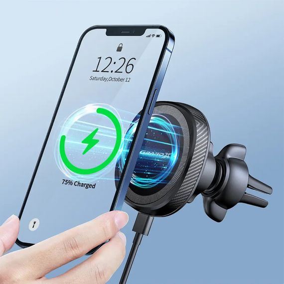 Універсальний автотримач Grand-X MT-15W MagSafe з зарядкою 15W (кріплення на дефлектор) (MT-15W) | Зображення 6