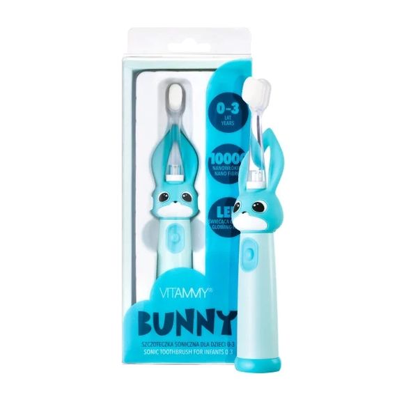 Електрична зубна щітка Vitammy Bunny Light Blue (від 0-3 років), блакитна