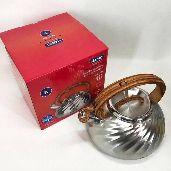 Чайник Magio MG-1194 3 л зі свистком, чайник зі свистком для індукційної плити, чайник газовий | Зображення 5