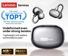 Навушники-кафи Lenovo LES12 Supreme Edition — Bluetooth 6.0, Сталева дужка та Super Bass, чорні