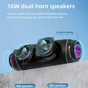 Колонка Hopestar P34 - портативна аудіо-система, чорного кольору (43426-P34_1024)
