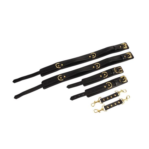 Комплект манжетов на запястья и бедра Chisa BEHAVE! Luxury Fetish черный sexstyle | Зображення 5