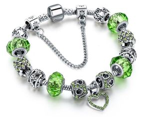 Женский браслет Primolux Heart с шармами - Green