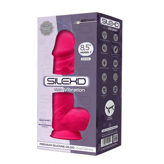 Фалоімітатор з вібрацією SilexD Norman Vibro Pink (MODEL 1 size 8,5in), двошаровий, діаметр 5 см | Зображення 1