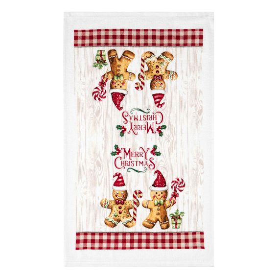 Подарунковий набір для кухні Ardesto Christmas Gingerbread, 3шт, 100% бавовна (рушничок), 100% поліестер (прихватки), червоний (ART14HGR) | Зображення 1