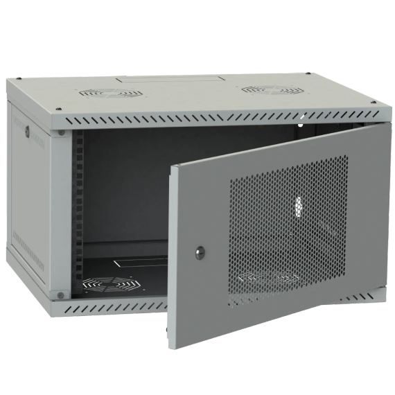 IPCOM 4U 600x350 двері перфорація (сіра) Шафа телекомунікаційна - Серверні шафи | Зображення 1