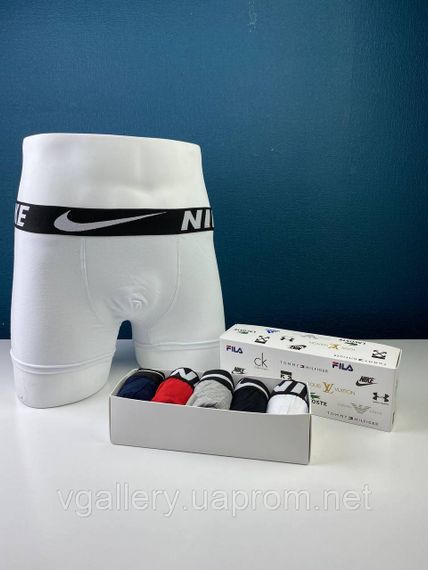 Мужские трусы Nike, мужские трусы Найк, Хлопковые трусы Найк Премиум качества, мужские боксерки Найк Белый, M