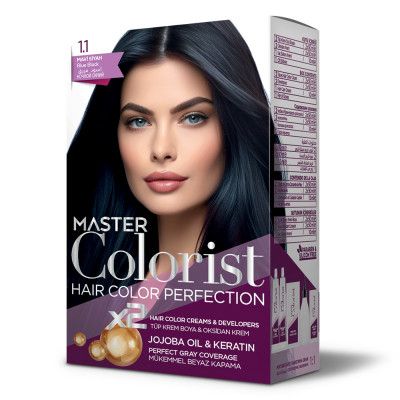 Краска для волос Master Colorist 1.1 Сине-черный Ливеста 2x50 мл+2x50 мл+10 мл