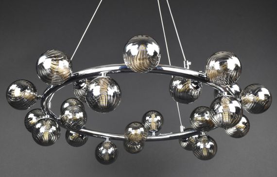 Люстра підвісна на 25 лампочок 27785 Хром 40-170х72х72 см. | Зображення 7