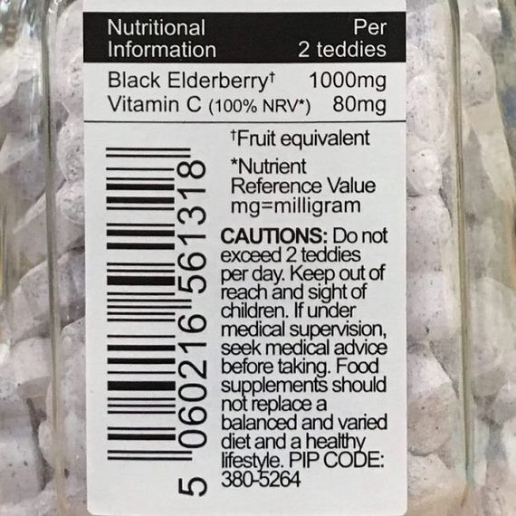 Бузина Sambucol Black Elderberry For Kids Chewable Teddies 60 Chewable Tabs | Зображення 1