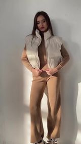 Женская стильная жилетка Мини цвет молочный S-M