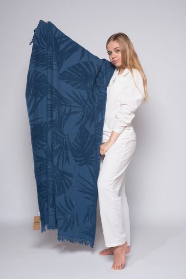 Рушник пляжний жакардовий SoundSleep Hawaii dark blue 100х150 см | Зображення 1