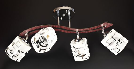 Люстра стельова на 4 лампочки 25305 Хром 31х15х70 см.