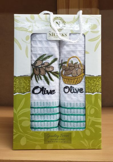 Набір рушників Nilteks 128331 Туреччина 70*50  Вафельное полотно Різні кольори