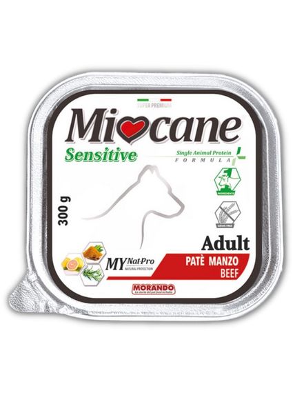 Корм Morando Miocane Sensitive Monoprotein Beef вологий з яловичиною для дорослих собак 300 гр
