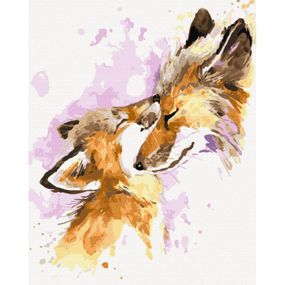 Картина по номерам "Любящие лисички" BS51455  Brushme 40х50 см