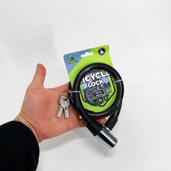 Замок велосипедний KIHUU LOCK 185, 15*65 тросовий, 2 ключі. Колір: чорний FI-52 | Зображення 2