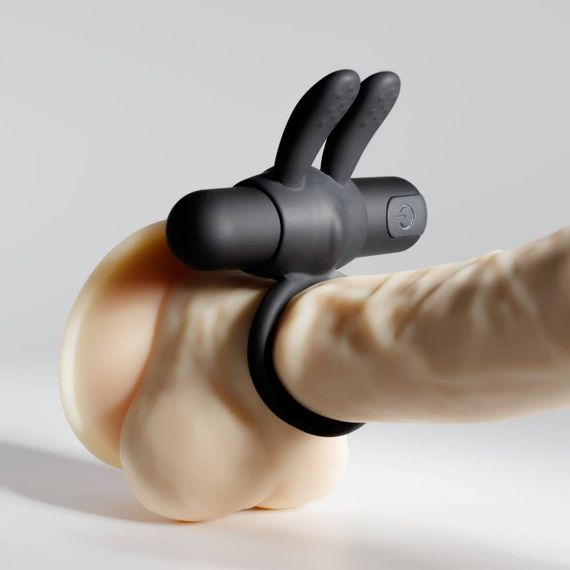 Вібро-ерекційне кільце з кліторальною стимуляцією Crushious Wonka чорне, 7.8 см Sex Aura | Зображення 3