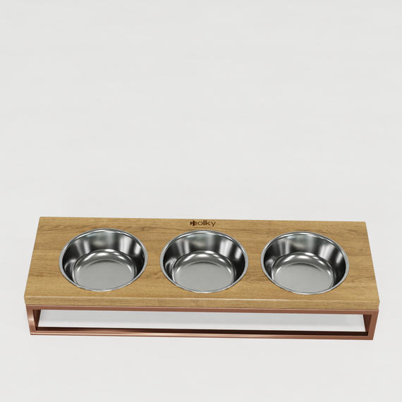 Миски на підставці для котів та маленьких собак Hollky Base Bar (3 × 0,45 л) Bar-54187-GLNT