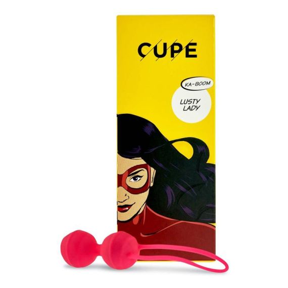 Вагінальні кульки тренажер Кегеля Lusty Lady CUPE — силіконові, рожеві, 2 × 40 г, довжина 7 см, діаметр 3,2 см | Зображення 1