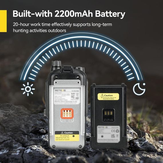 Мисливська рація Retevis, радіоприймач для полювання IP67, акумулятор 2200 мАг, 5 Вт, з ліхтариком, VOX/TOT, камуфляжна | Зображення 3