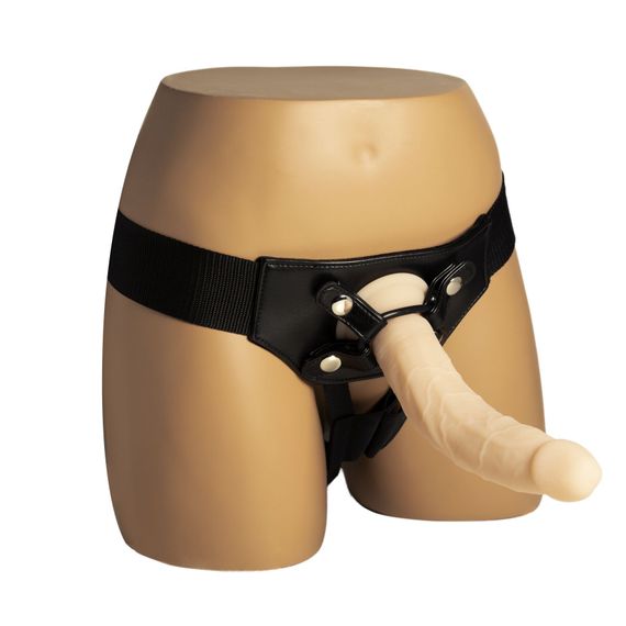 Фалоімітатор Naked Addiction — 9″ Silicone Dual Density Bendable Dildo Vanilla, віброкуля в подаруно | Зображення 3