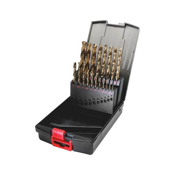 Набір свердел спіральних HSCo, 19 шт.