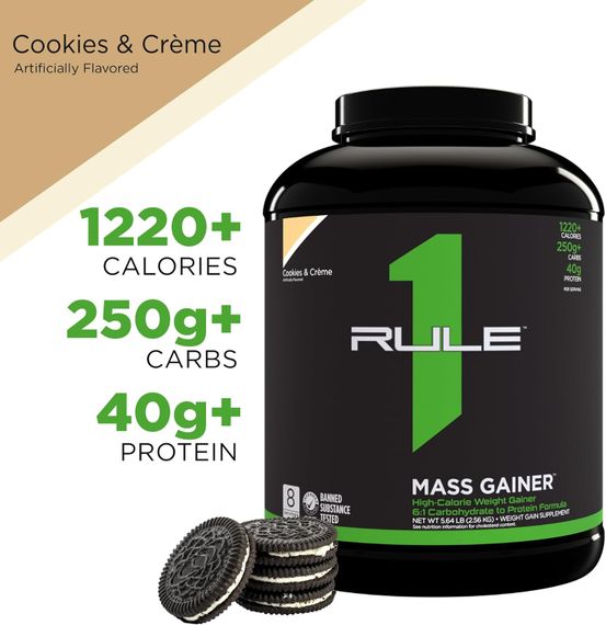 Гейнер Rule One Mass Gainer 2.6 kg (Cookies &amp; Creme) | Зображення 2