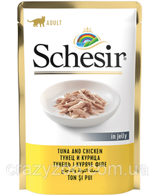 Влажный корм для котов Schesir Tuna and Chicken с тунцом и курицей 85 г 171016