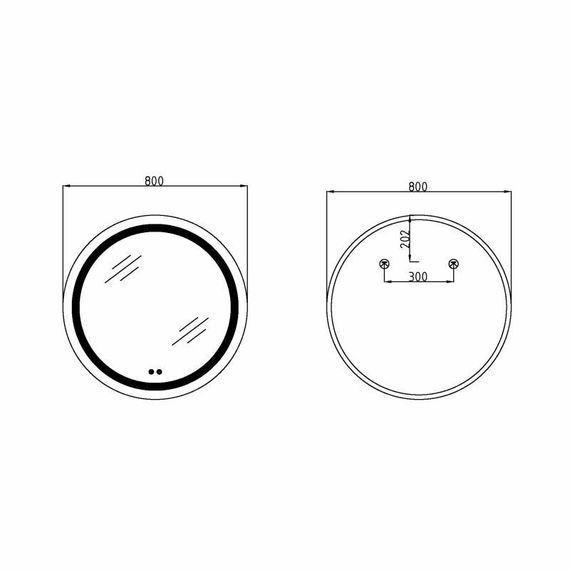 Зеркало Lidz Aria R800 с LED-подсветкой Touch, с антизапотеванием, с диммером, рег. яркости LD78LR800 | Зображення 1